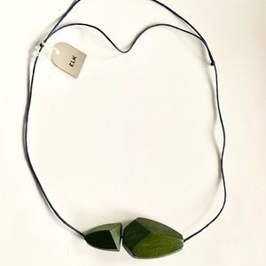 Elk the Label olive green wood adjustable necklace